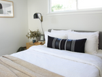 Mixed: Black Diamond & Southwest Stripes / Black Faux Leather Extra Long Lumbar Pillow Case #2 - 14x36