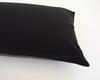 Black Faux Leather Extra Long Lumbar Pillow Case - 14x36
