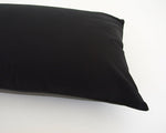 Black Faux Leather Extra Long Lumbar Pillow Case - 14x36