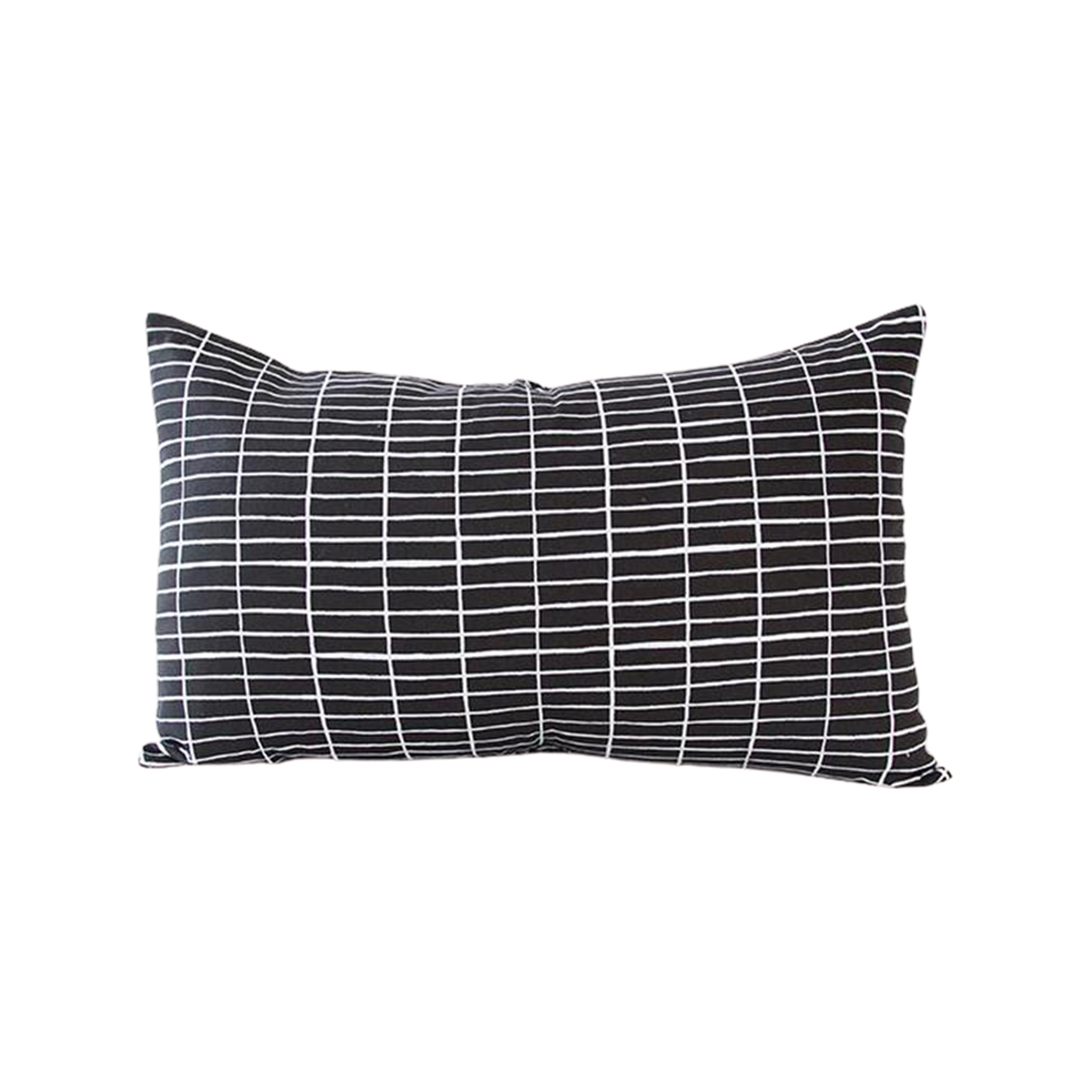 Black and white deals grid pillow