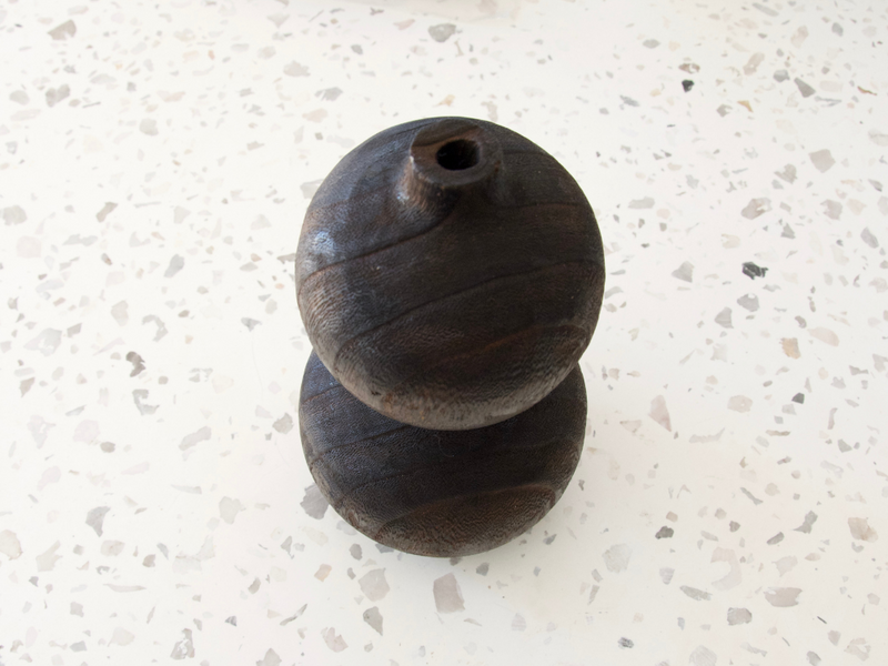 Black Wooden Vase