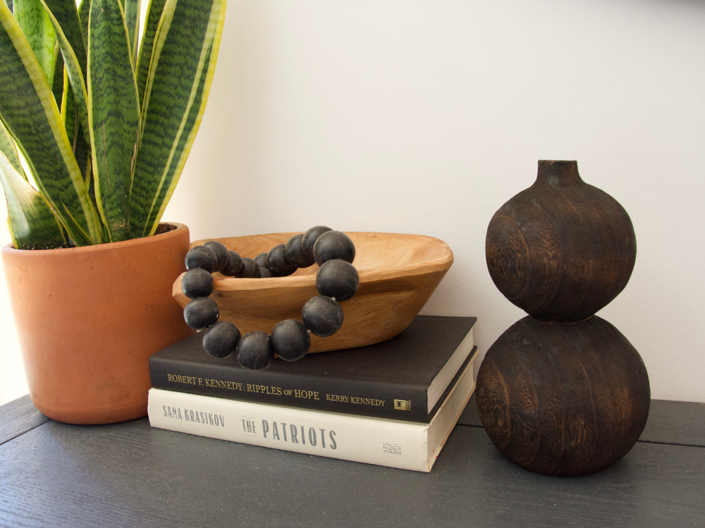 Black Wooden Vase