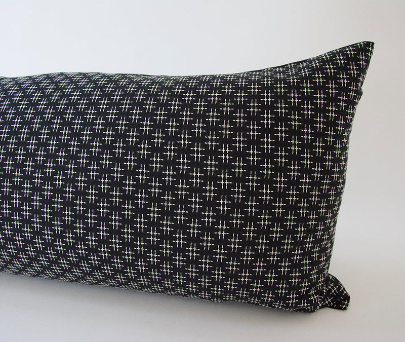 Black & White Hashtag Extra Long Lumbar Pillow Case - 14x36