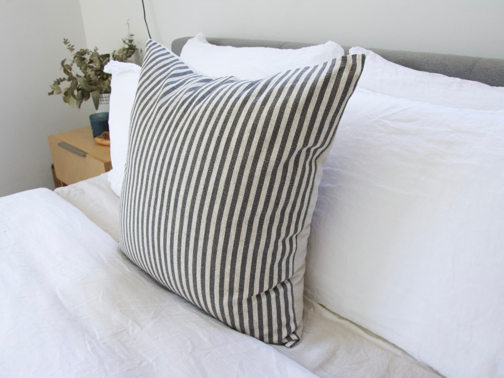 Black & White Large Striped Pillow Case -20x20