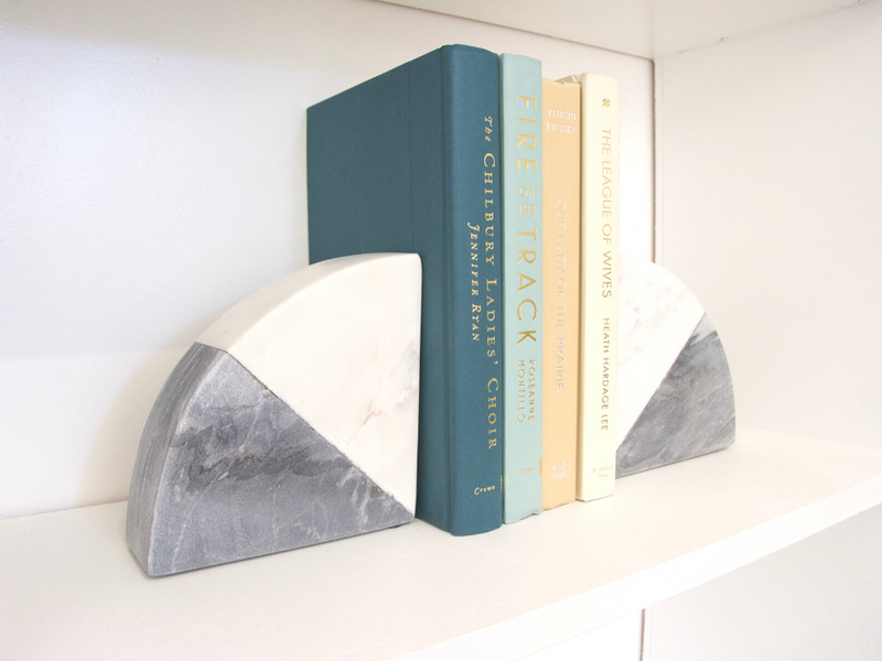 Black & White Marble Bookends