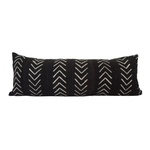 Black & White Mud Cloth Extra Long Lumbar Pillow - Chevron - 14x36 pillow