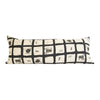 Black & White Woodblock Extra Long Lumbar Pillow Case - 14x36 pillow