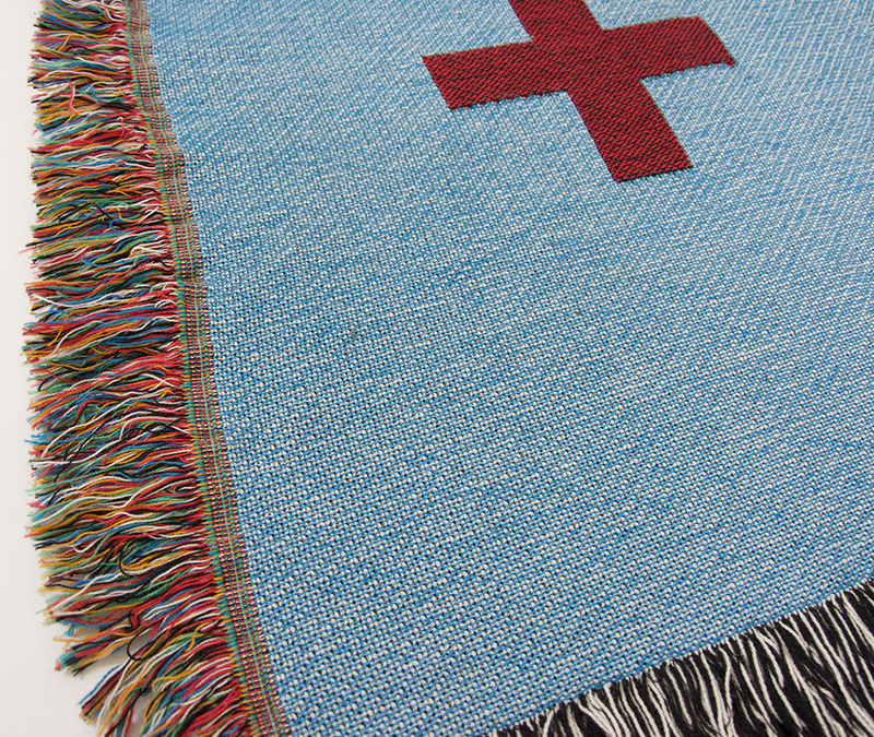 Blue & Red Swiss Army Throw Blanket (FINAL SALE)