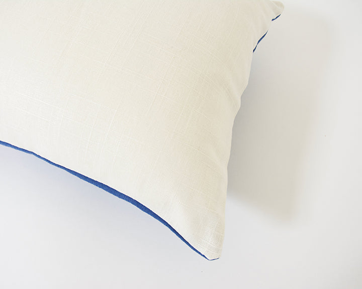 Bright Blue Hmong Extra Long Lumbar Pillow - 14x36