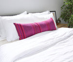 Bright Pink Hmong Extra Long Lumbar Pillow - 14x36