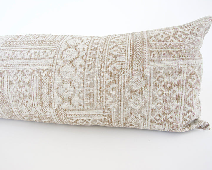 Brown & Light Beige Southwestern Extra Long Lumbar Pillow Case - 14x36