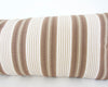 Brown & White Ticking Extra Long Lumbar Pillow Case - 14x36