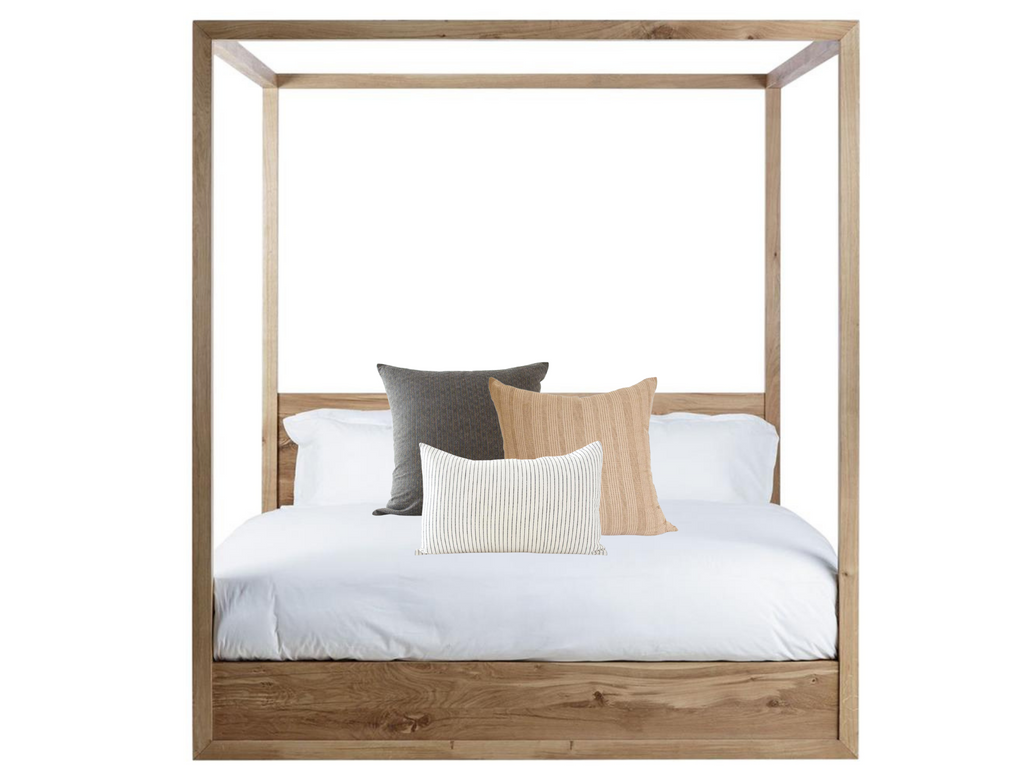 Chocolate Striped, Sandy Brown, and White Striped Pillow Combo