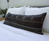 Dark Brown Bhujodi Extra Long Lumbar Pillow - 14x36