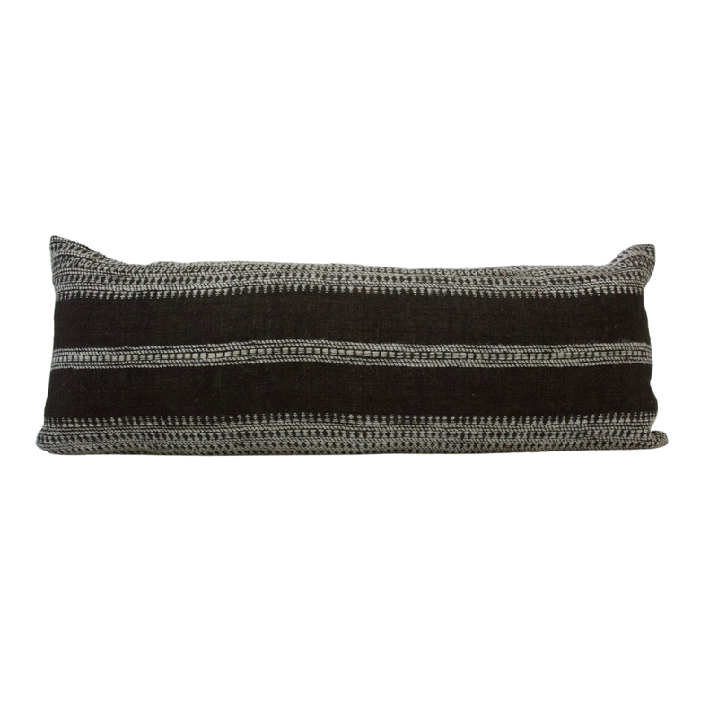 Dark Brown Bhujodi Extra Long Lumbar Pillow - 14x36 - #1 pillow