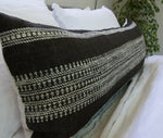 Dark Brown Bhujodi Extra Long Lumbar Pillow - 14x36 - #2