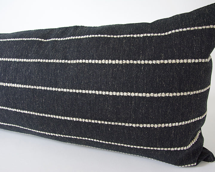 Evie Black Extra Long Lumbar Pillow Case - 14x50