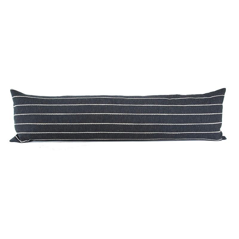 Evie Black Extra Long Lumbar Pillow Case - 14x50 pillow