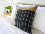 Mixed: Evie, Brown Faux Leather, and Grey Stripe Pillow Case - 22x22