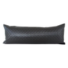 Faux Leather Basketweave Black Extra Long Lumbar Pillow Case - 14x36 pillow