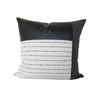 Mixed: Faux black leather, Hashtag, and White Stripe Pillow Case - 22x22 pillow
