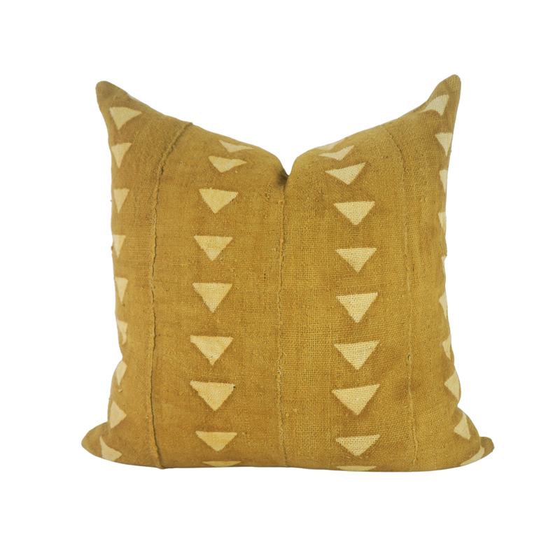 Golden Triangles Mud Cloth pillow