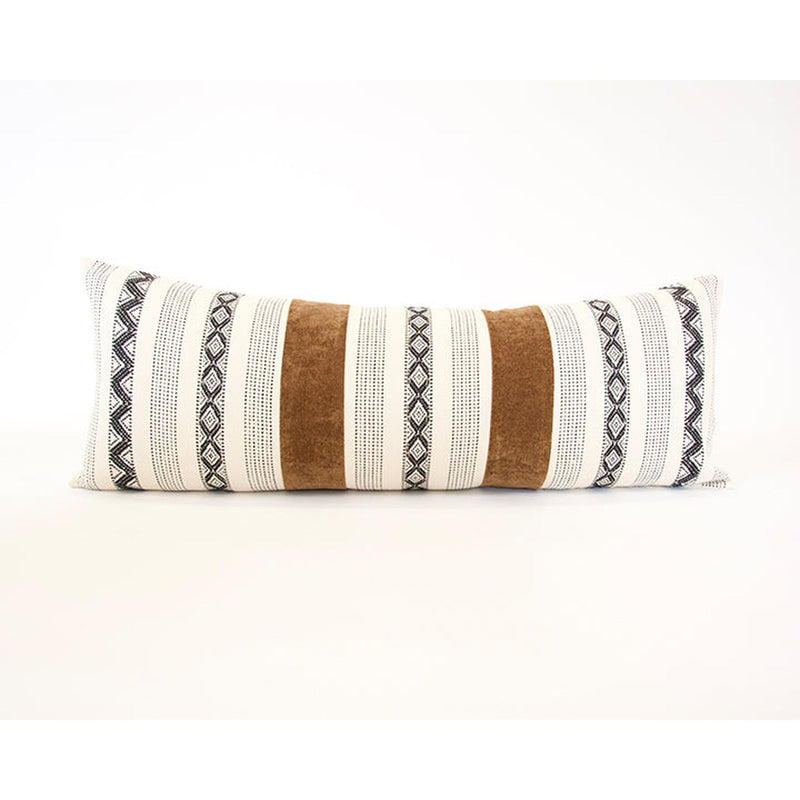 Mix & Match: Golden Brown / Zig Zag Extra Long Lumbar Pillow - 14x36 (Only 1 left) pillow