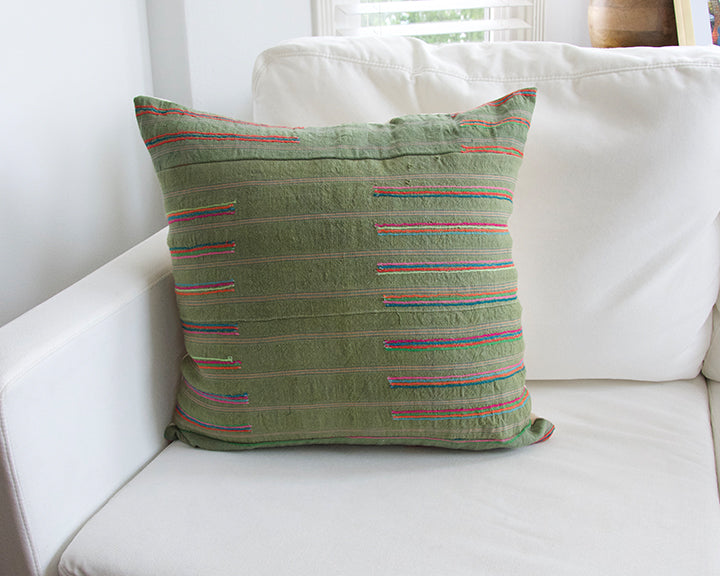 Green Hmong Accent Pillow - 22x22