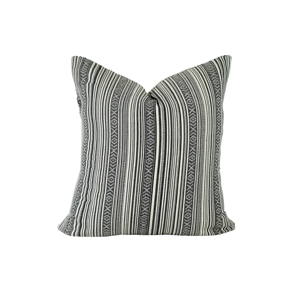 Grey Striped Aztec pillow
