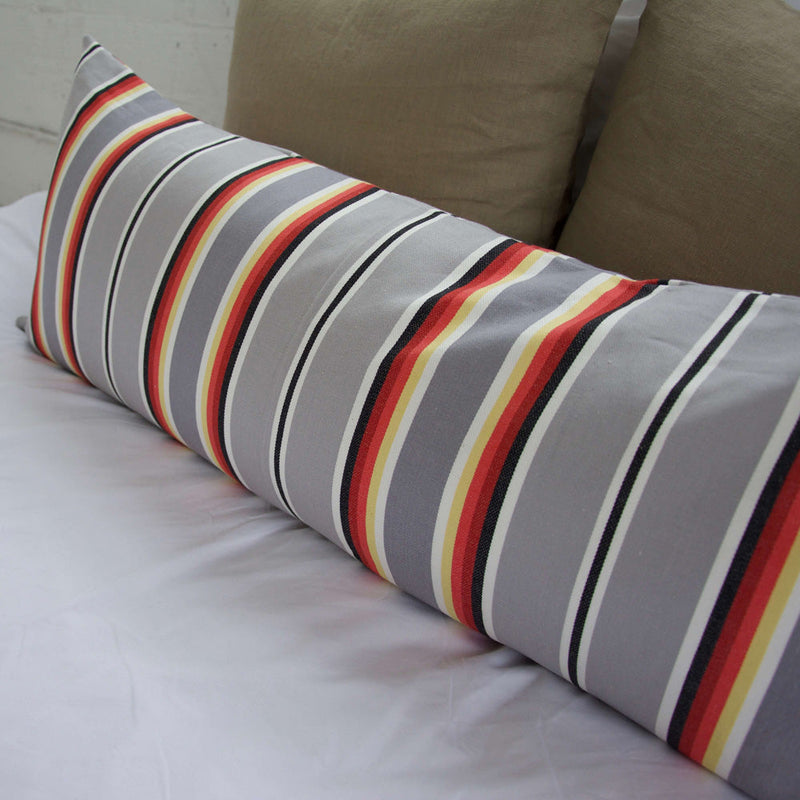 Grey Serape Stripes Extra Long Lumbar Pillow - 14x36