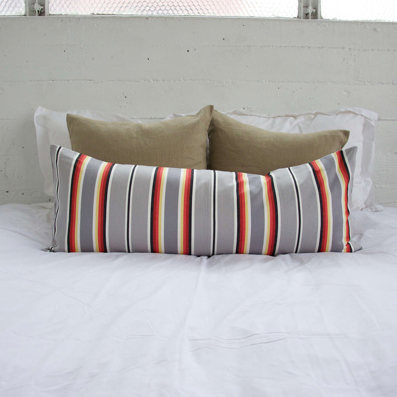 Grey Serape Stripes Extra Long Lumbar Pillow - 14x36
