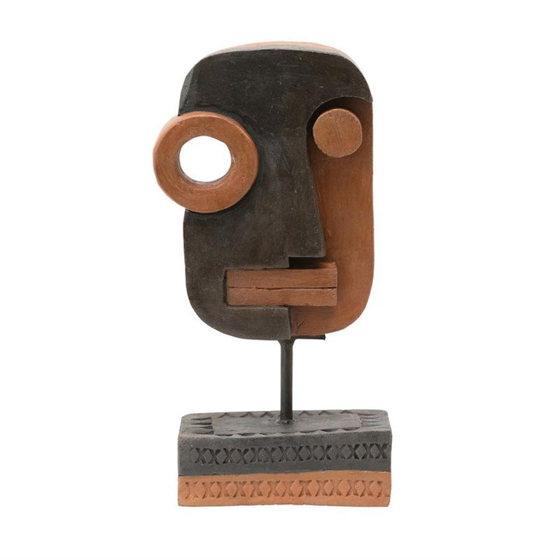 Handmade Abstract Face on Stand