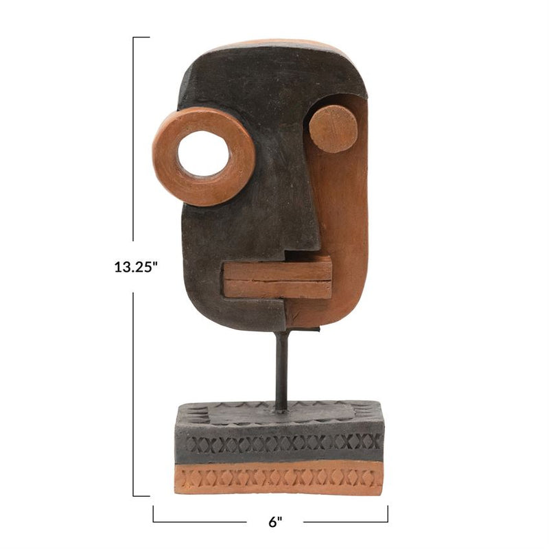 Handmade Abstract Face on Stand