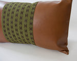 Mix & Match: Olive Green / Faux Leather Pillow - 14x22