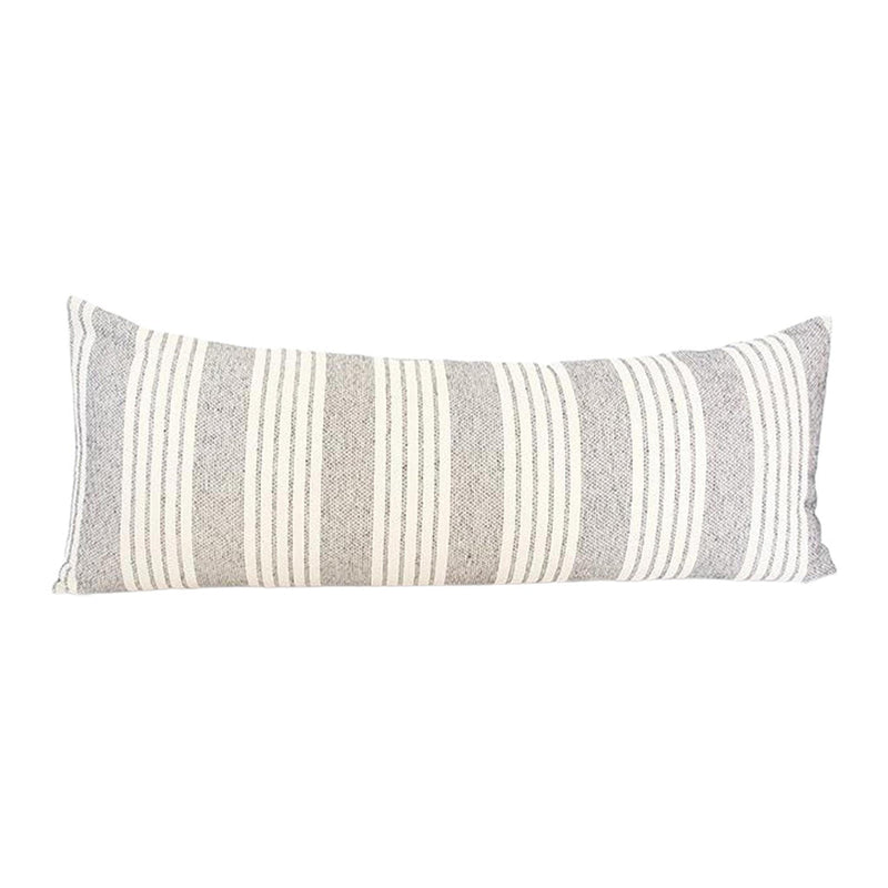 Off White Stripe Extra Long Lumbar Pillow Case (Vertical) - 14x36