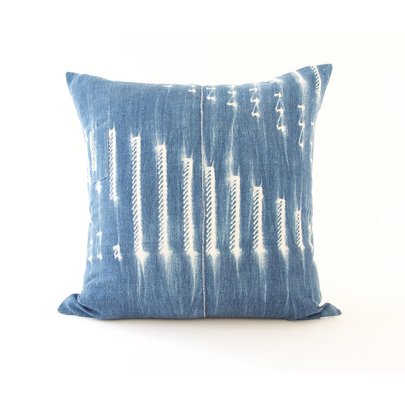 Indigo African Mud Cloth Pillow - 20x20 #12 pillow