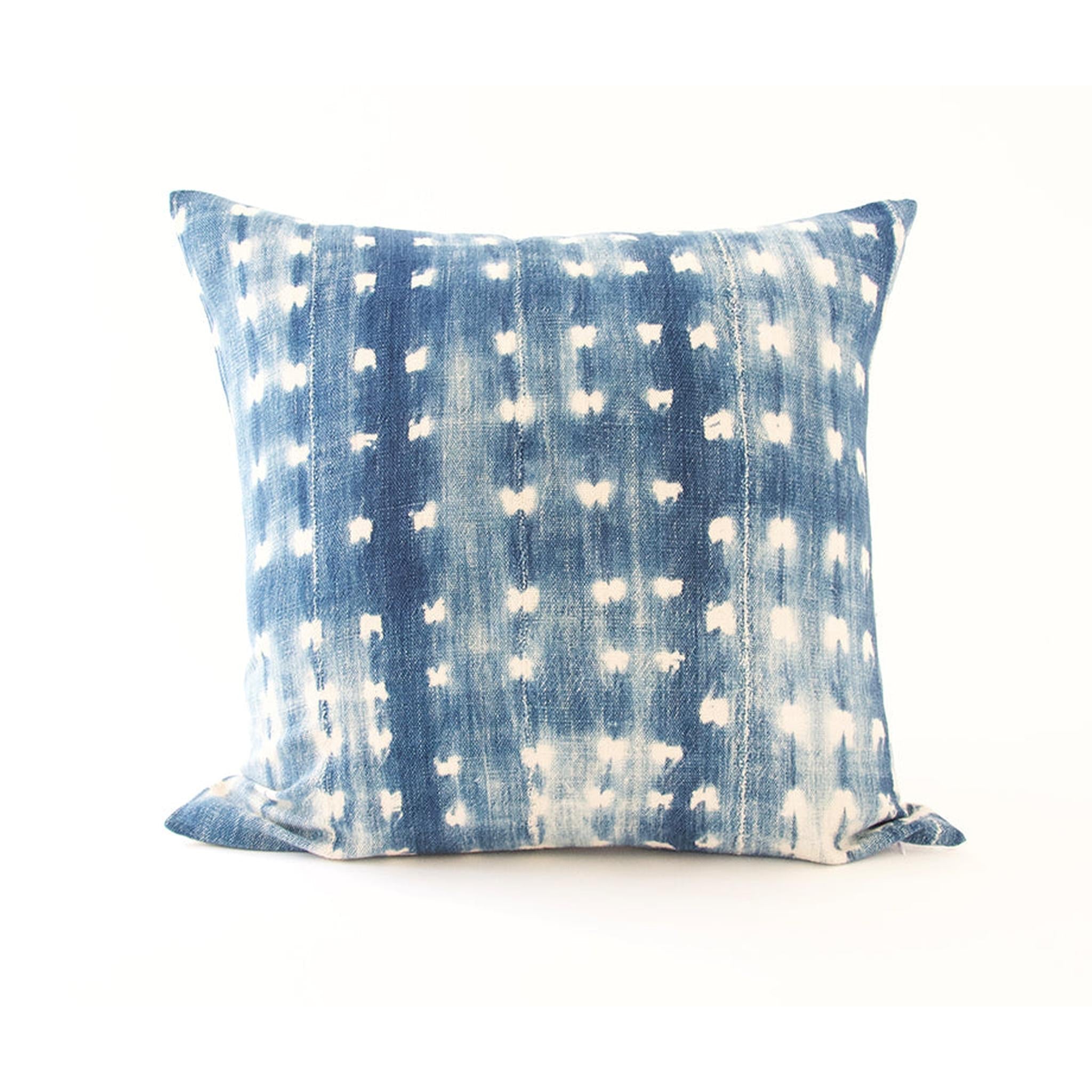 Blue mudcloth pillow online