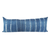 Indigo African Mud Cloth Extra Long Lumbar Pillow - 14x36 #60 pillow