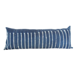 Indigo African Mud Cloth Extra Long Lumbar Pillow - 14x36 #61 pillow