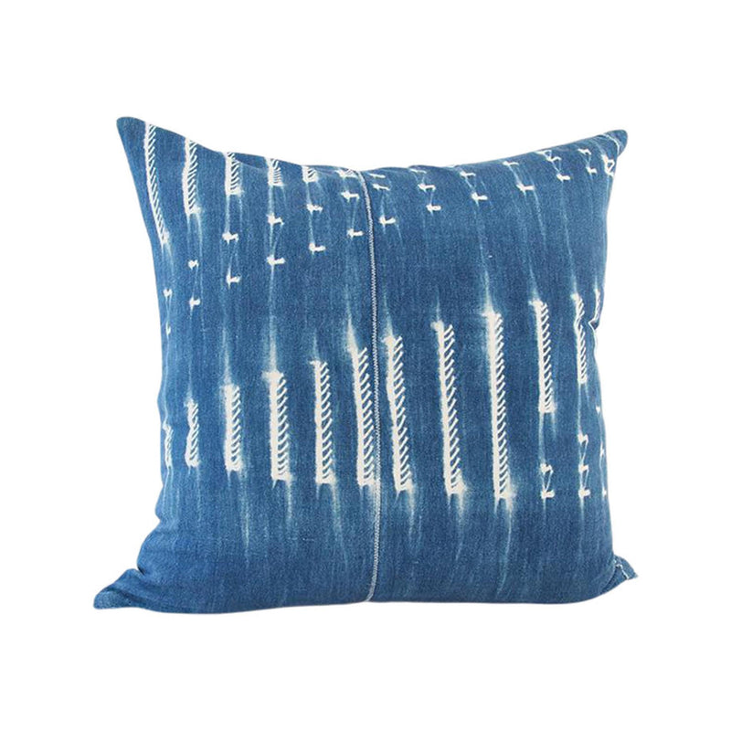 Indigo African Mud Cloth Pillow - 22x22 #4 pillow