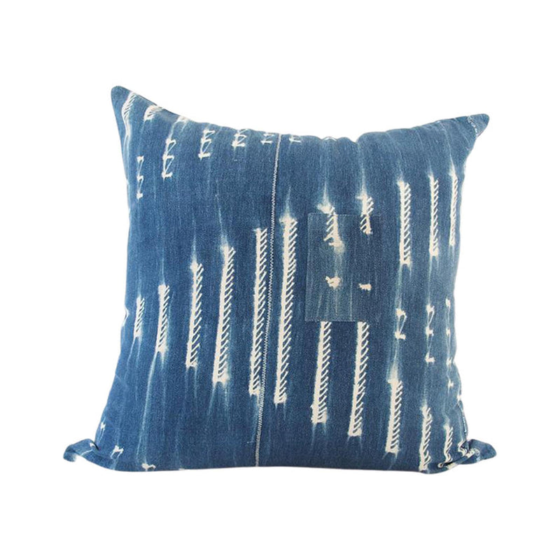 Indigo African Mud Cloth Pillow - 22x22 #5 pillow