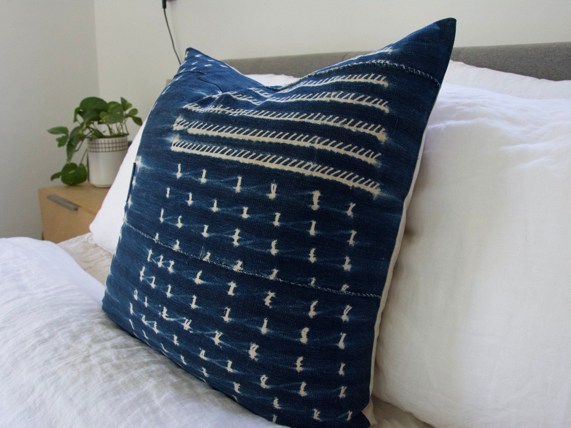 African mud cloth clearance pillows indigo