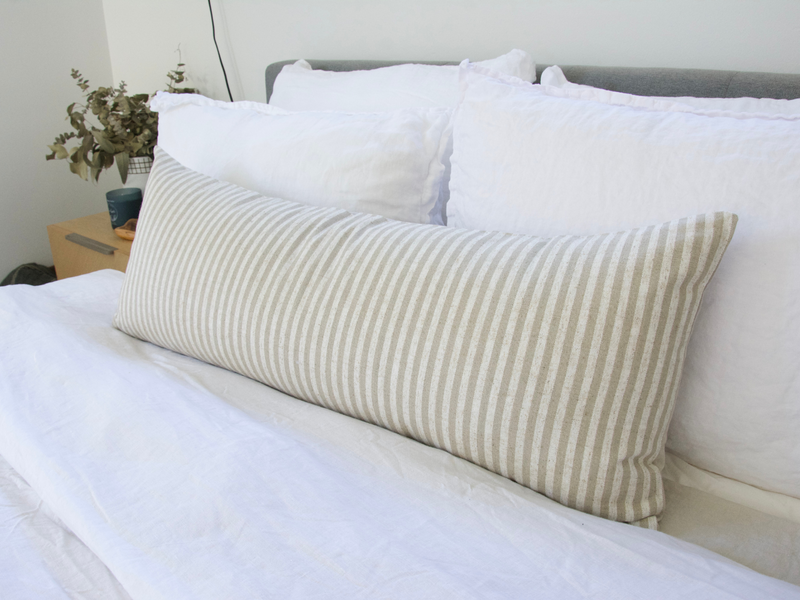 The Soft White Pintuck Extra Long Lumbar Throw Pillow