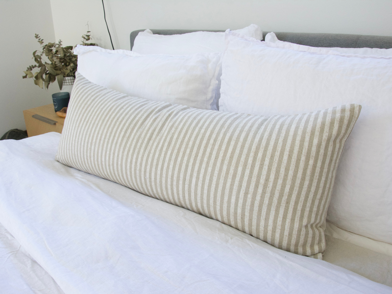 Long white lumbar hot sale pillow