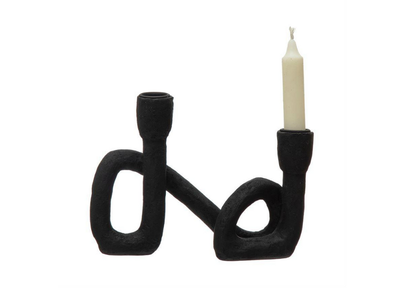 Looping Black Candle Holder