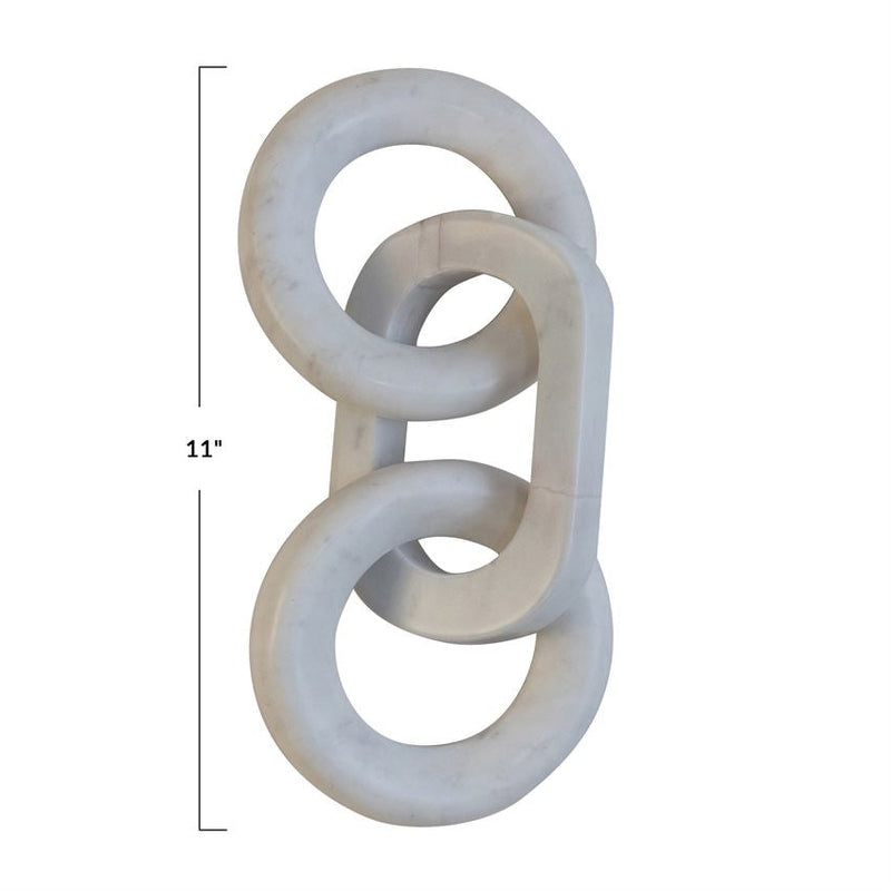 Marble Chain Decor, White - 11"
