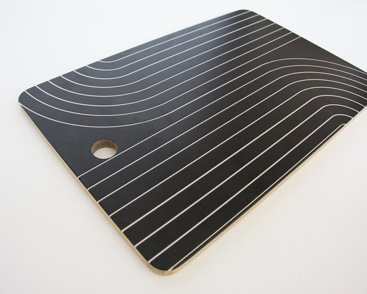 Minimal Line Curvature - Black and White Cutting Board (FINAL SALE)