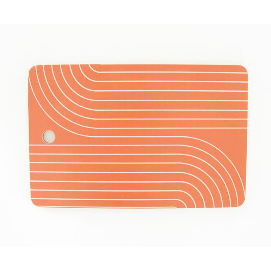 Minimal Line Curvature - Coral Red Cutting Board (FINAL SALE) pillow