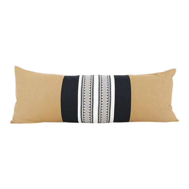 Mix & Match: Tan & Sawtooth Extra Long Lumbar Pillow - 14x36 pillow