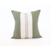 Mix & Match: Off White Striped / Army Green Pillow - 20x20 pillow